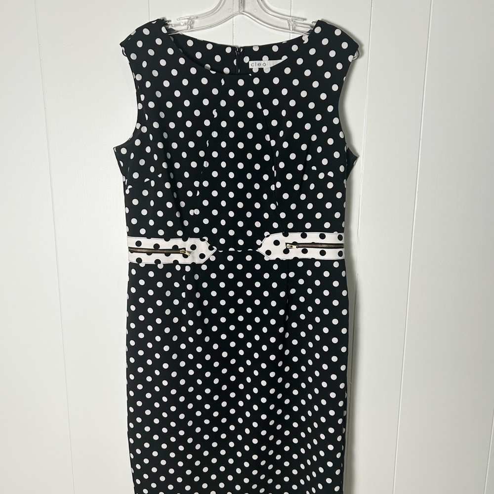 Cleo Polka Dot Midi Sleeveless Sheath Dress
